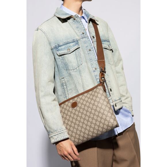 $2050 NEW GUCCI GG ZIP CROSSBODY WRISTLET LARGE BAG UNISEX AUTHENTIC! - Picture 6 of 14